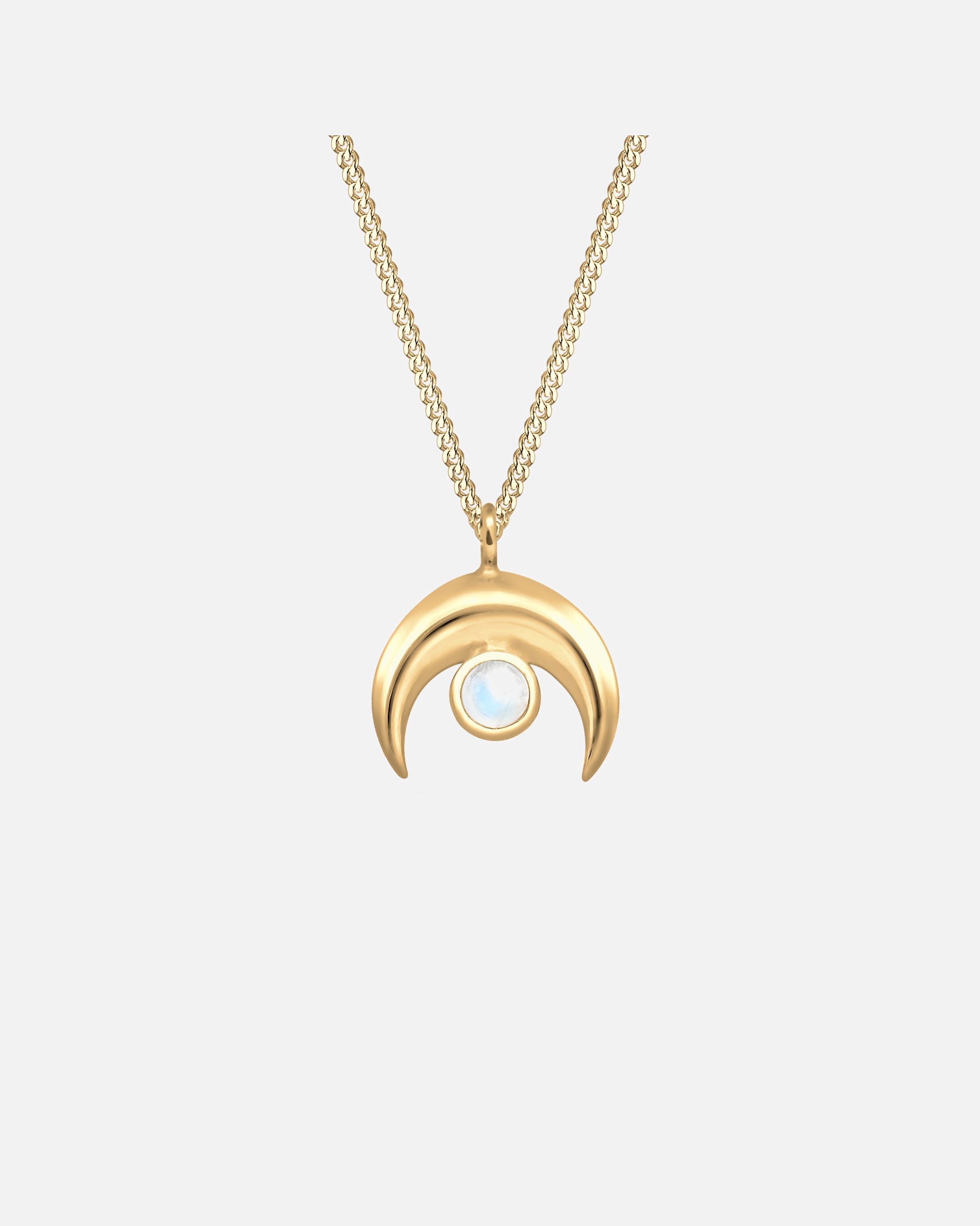 Elli Femme Pendentif Demi Lune Pierre de Lune - (925/1000) Argent