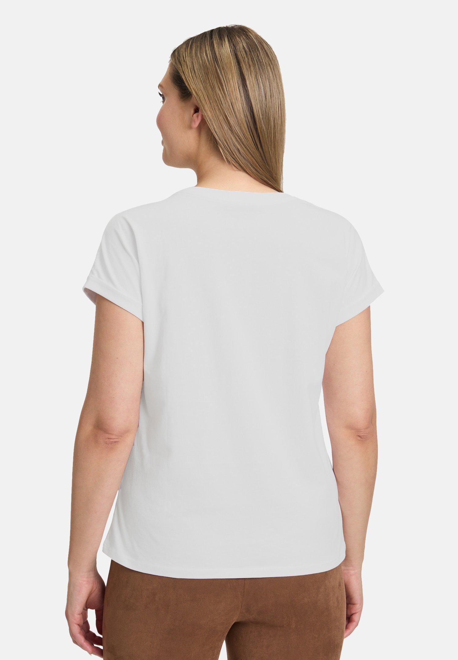 Betty Barclay CASUAL-MIT ÄRMELAUFSCHLAG - Print T-shirt - patch white brown