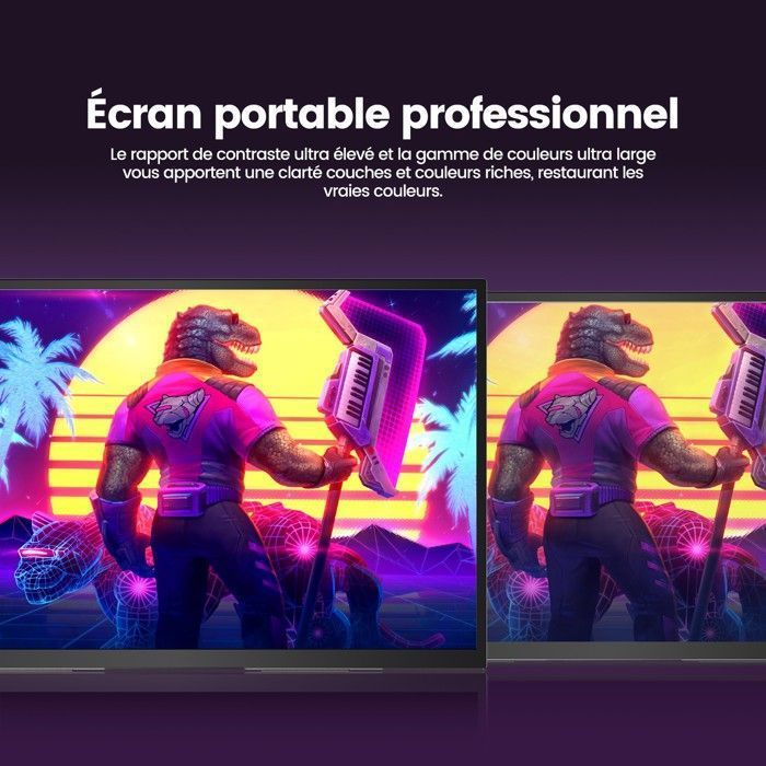 UPERFECT Moniteur portable 18,5 pouces 1080P Full HD 120HZ, 100% sRGB, vitesse de réponse de 14 ms, compatible VESA