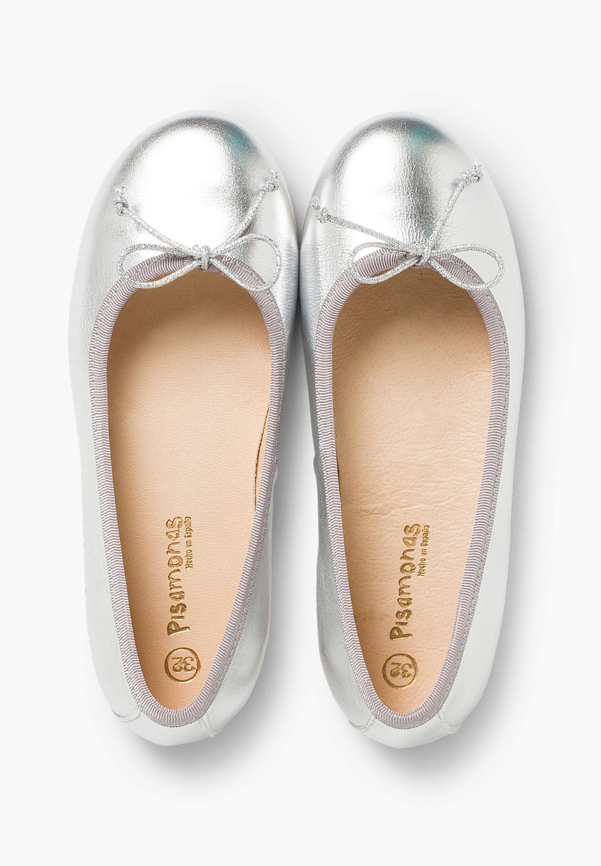Pisamonas MANOLETINAS IN PELLE DA RAGAZZA - Ballerine - argento