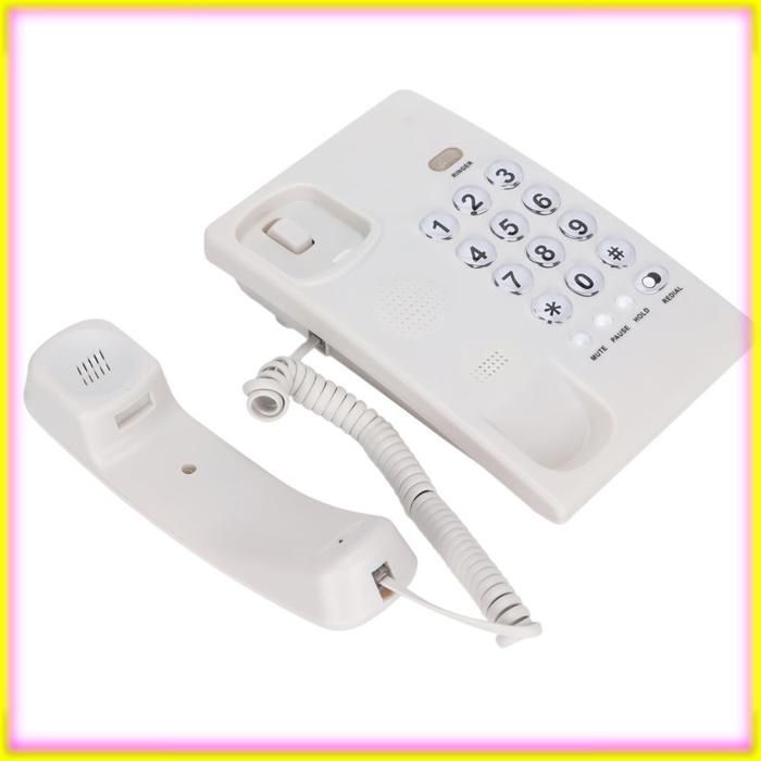 Keenso KXT504 Desk Phone, Corded Desk Phone, Multifunctional Landline Phone with Large Buttons for GPS, White