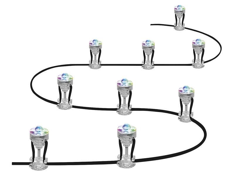 Oprawa gruntowa Smart Wifi LED kpl. 9 szt. srebrna