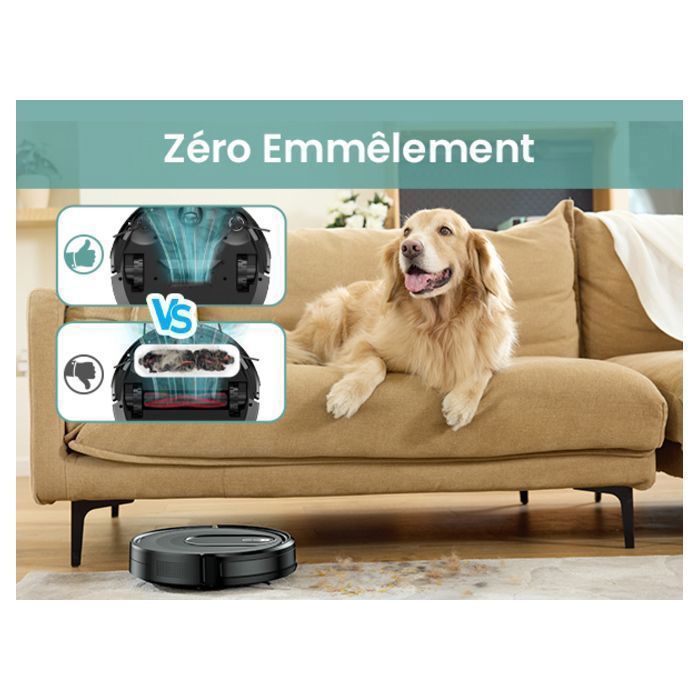 Vactidy Cleanova W6 Plus – Saugroboter (5000 Pa) – 120 Min. Laufzeit – Sprachsteuerung über Alexa, App und IFTTT – Ultraschlank und leise