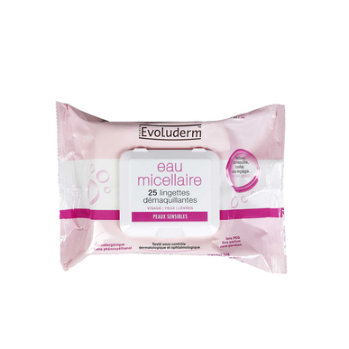 Evoluderm Misellivesi Meikinpoistopyyhkeet 25 kpl 25 kpl