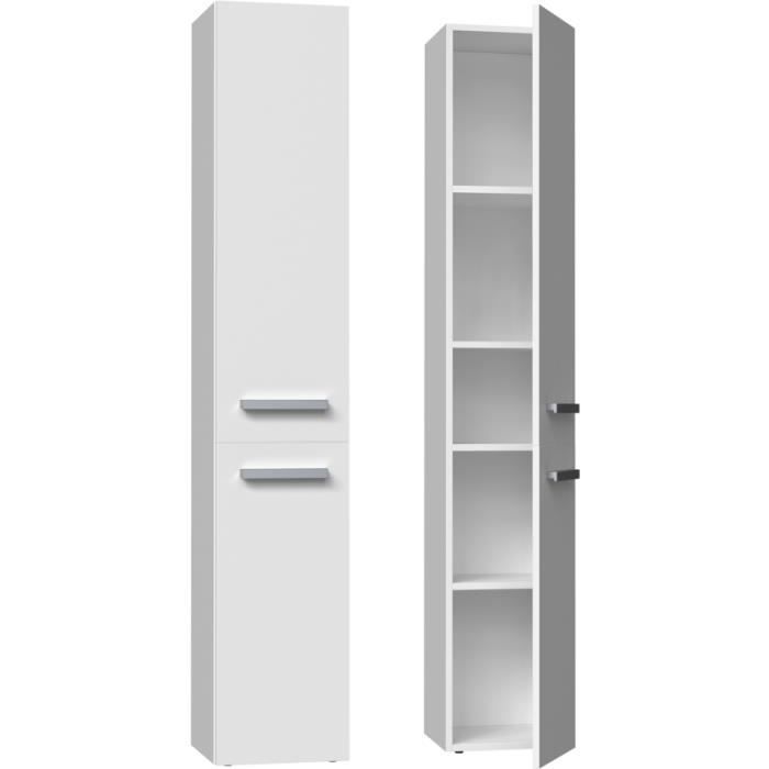 KOMMA - Meuble salle de bain 2 portes - 31x30x174 cm - Colonne rangement SDB