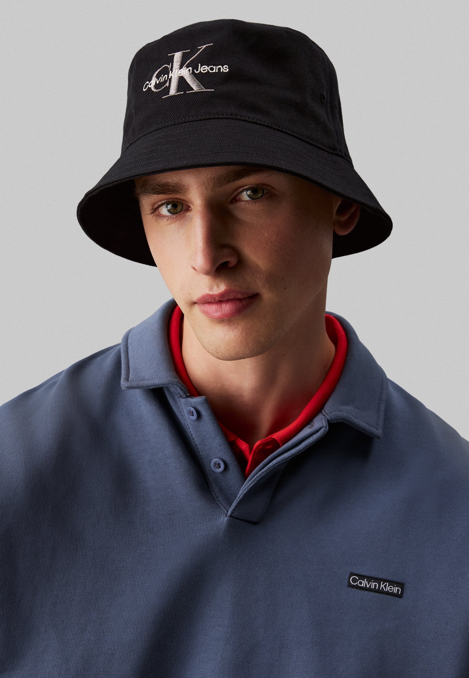 Calvin Klein Jeans Bucket Hat met monologo-borduurwerk - Pet - zwart
