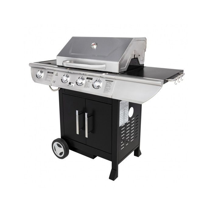 Gas barbecue - SOMAGIC - BALTIMORE - 3 burners - Side burner - Enameled cast iron griddle and cooking grates