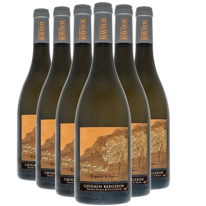 Philippe e Sylvain Ravier Vin de Savoie Chignin Bergeron Les Deux Tilleuls 2023 - Vino bianco della Savoia - Bugey (6x75cl)