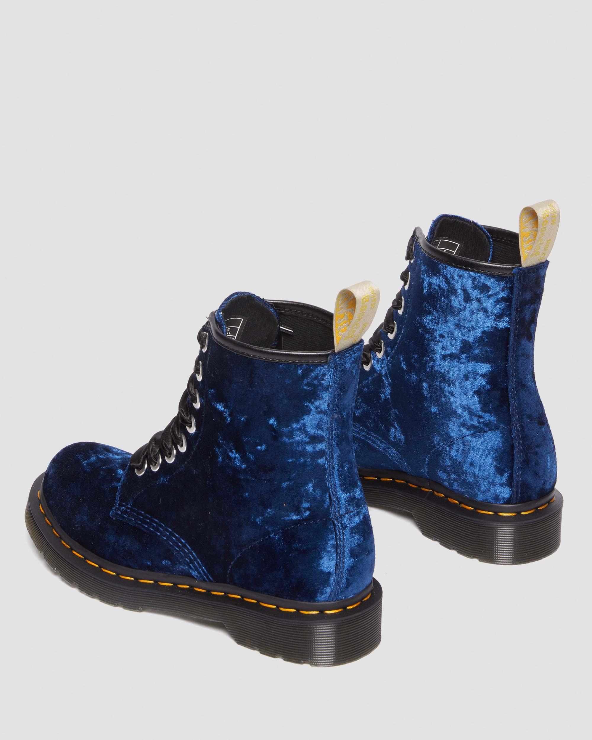 Vegan 1460 Women's Crushed Velvet Lace Up Boots
