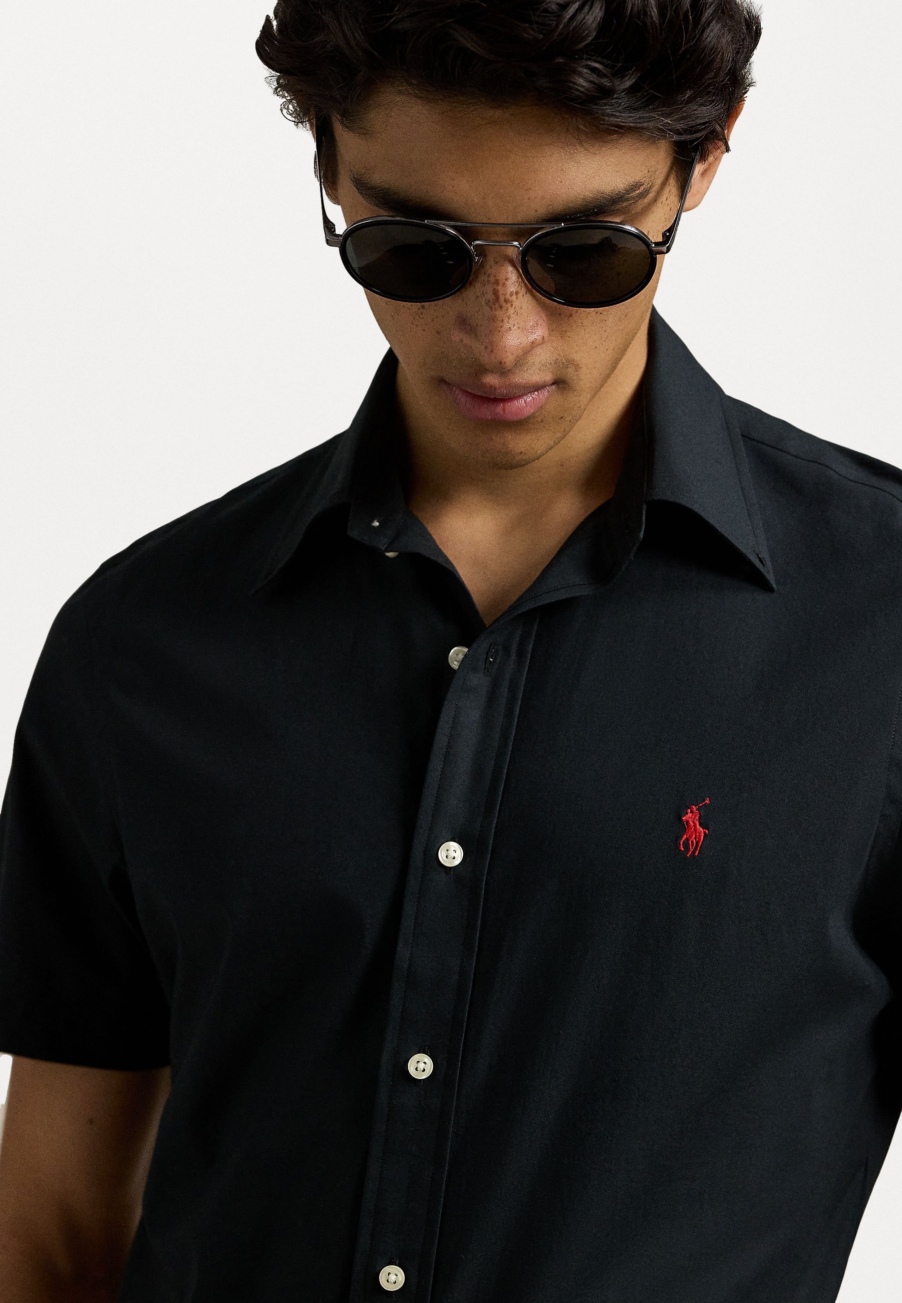 Polo Ralph Lauren CUSTOM FIT STRETCH POPLIN SHIRT - Shirt - polo zwart