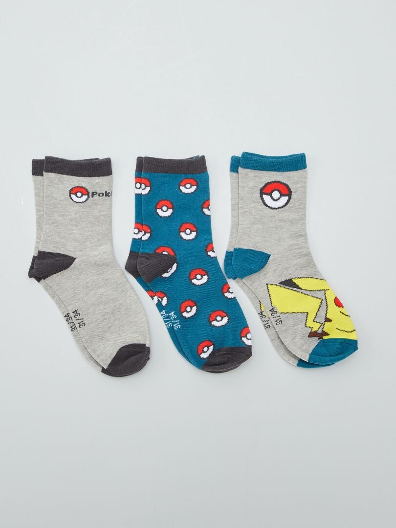 Juego de 3 pares de calcetines 'Pokemon' - BEIGE