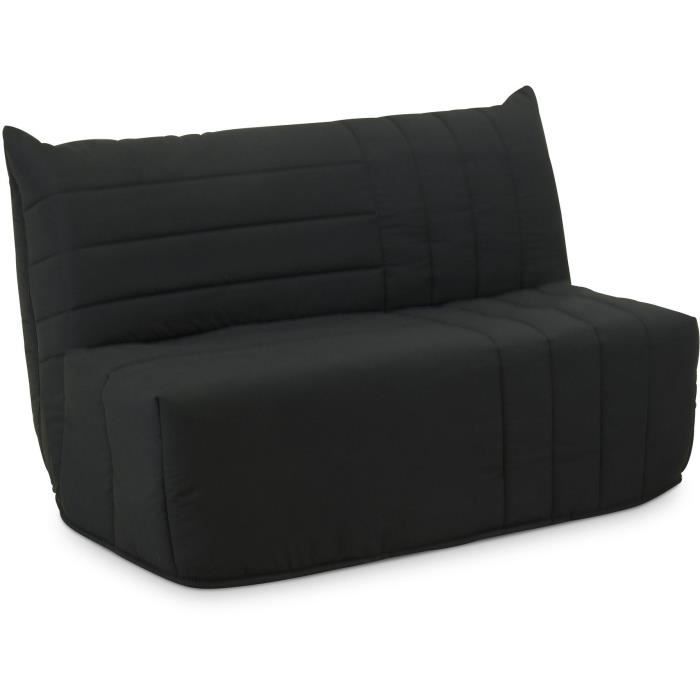 Divano letto BZ - 2 posti - Tessuto antracite - 143 x 106 x 92 cm - Materasso BULTEX - BECCI
