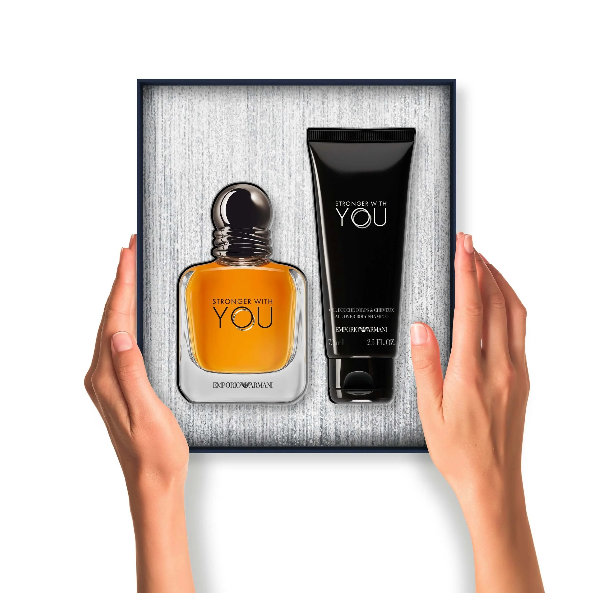 Emporio Armani for him Gift Set Stronger With You + Shower Gel 75ml - Holiday 2025 - Cofanetto Profumo Uomo, Eau de Toilette
