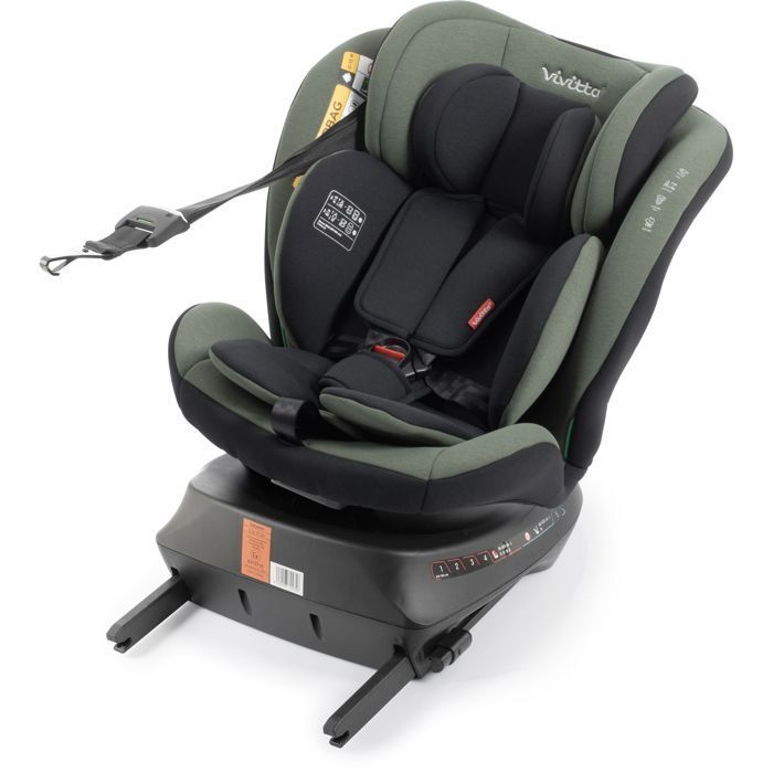 Silla de coche BABYAUTO Sigma iFix Vivitta - Grupo 0/1/2/3 - 40/150 cm - Isofix + Top Tether - Giro de 360° - Reclinable - Verde