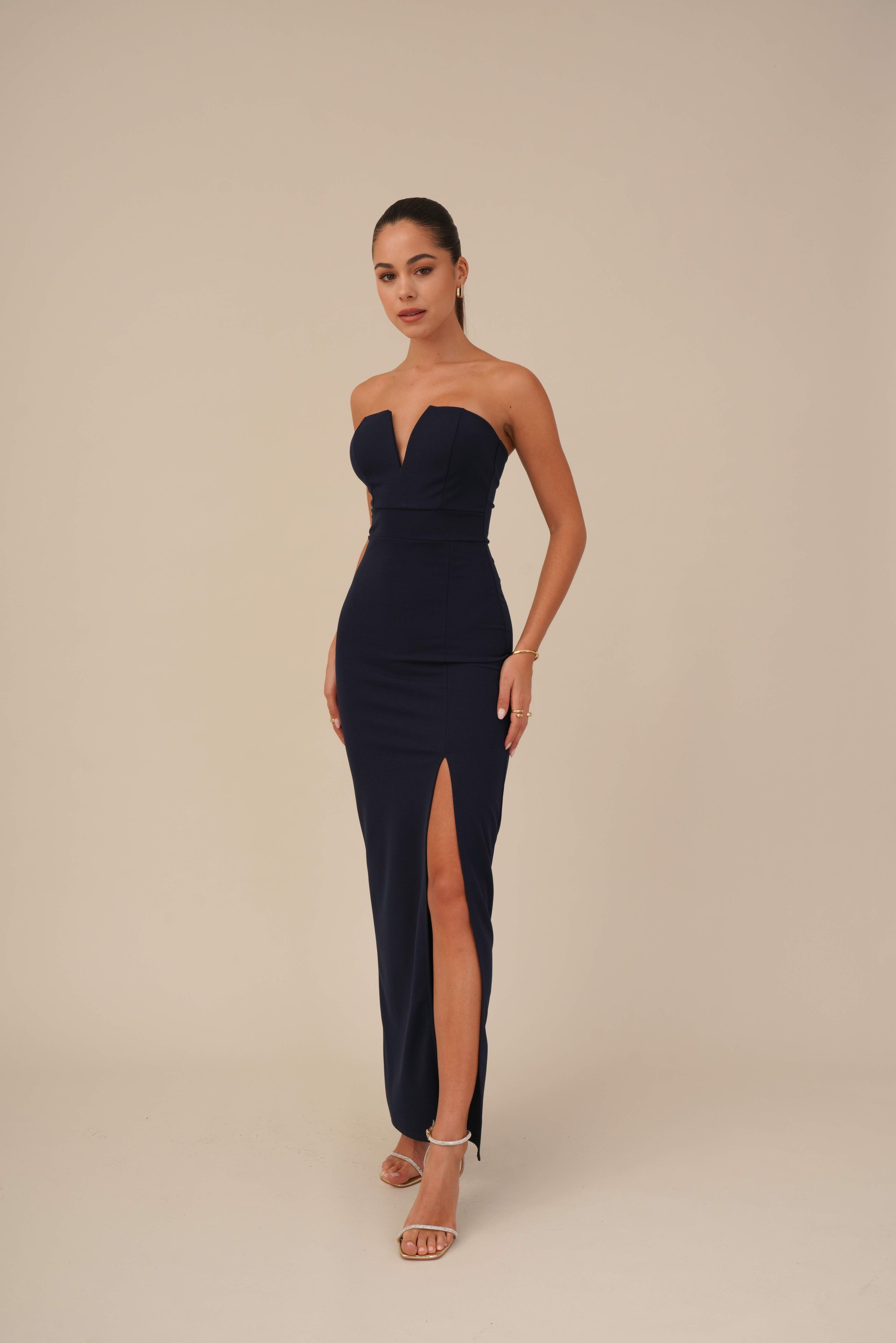 WAL G. ANNA V-HALS MAXIJURK - Feestkleding - marineblauw