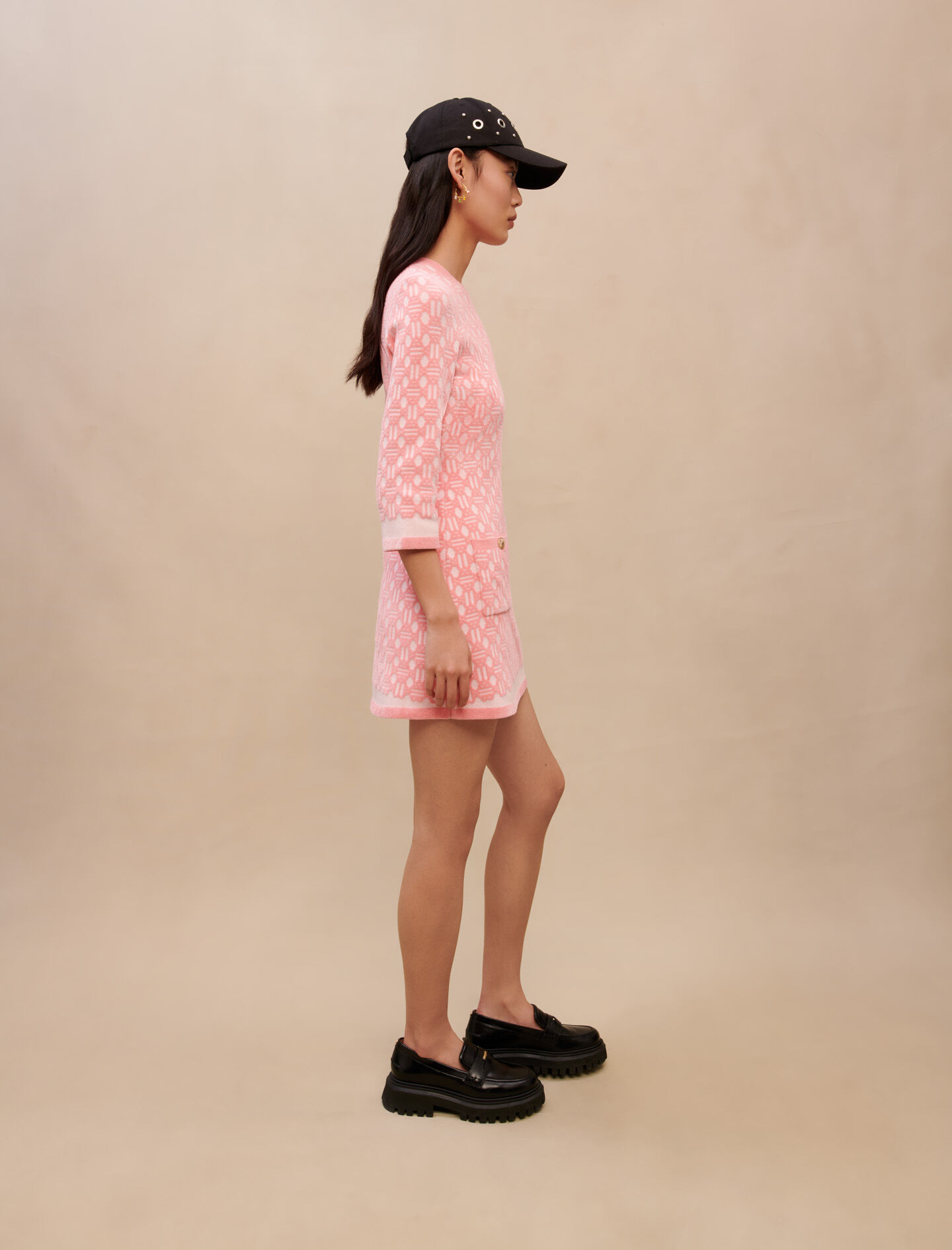 Roze jacquardjurk