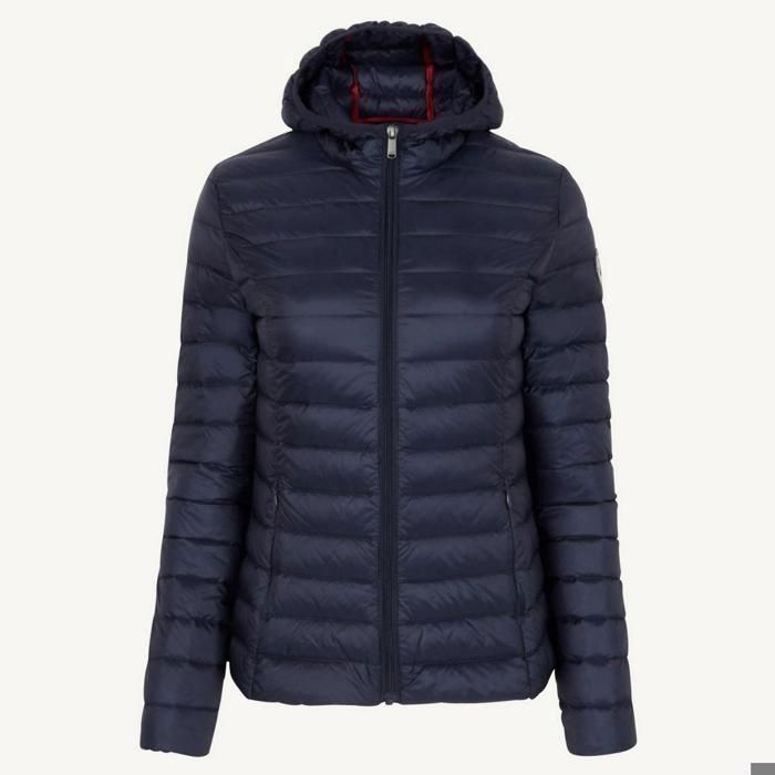 Chaqueta de plumas azul marino para mujer JOTT CLOE con capucha