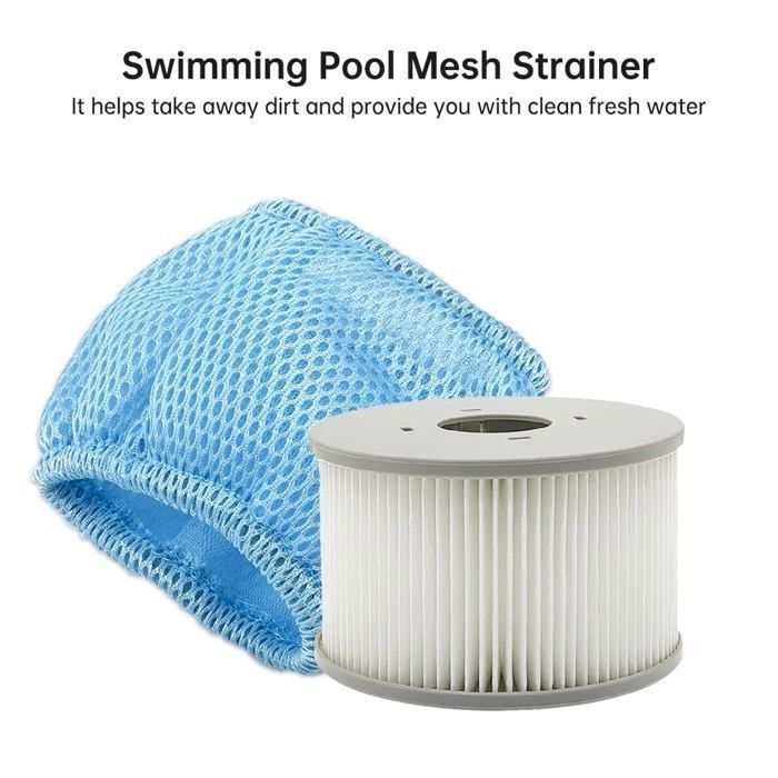 Red de seguridad para piscina, 2 piezas, filtro de cubierta, accesorios de burbujas para jacuzzis