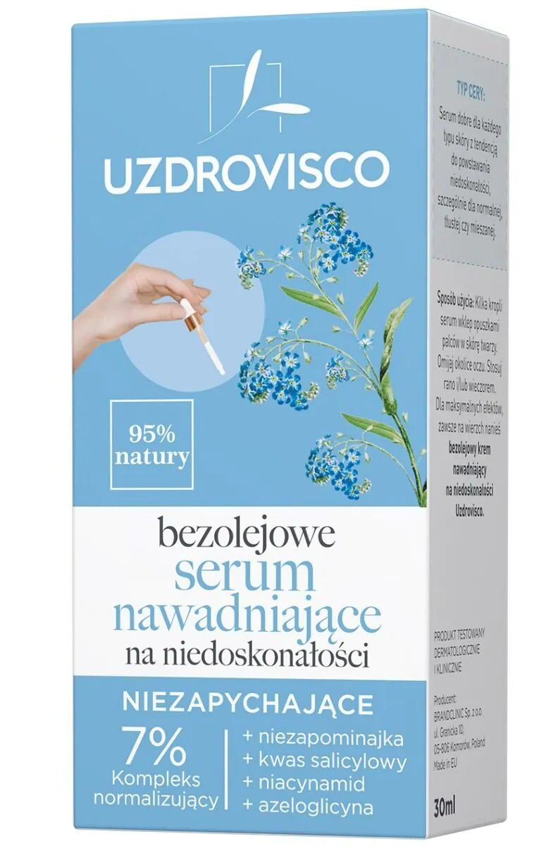 Uzdrovisco Bezolejowe serum Nawadniające na Niedoskonałości Niezapychające