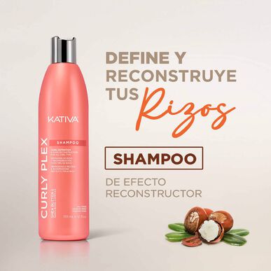 Kativa Curly Plex Shampoo - Kiharoiden Määrittely ja Jälleenrakennus 355 ml