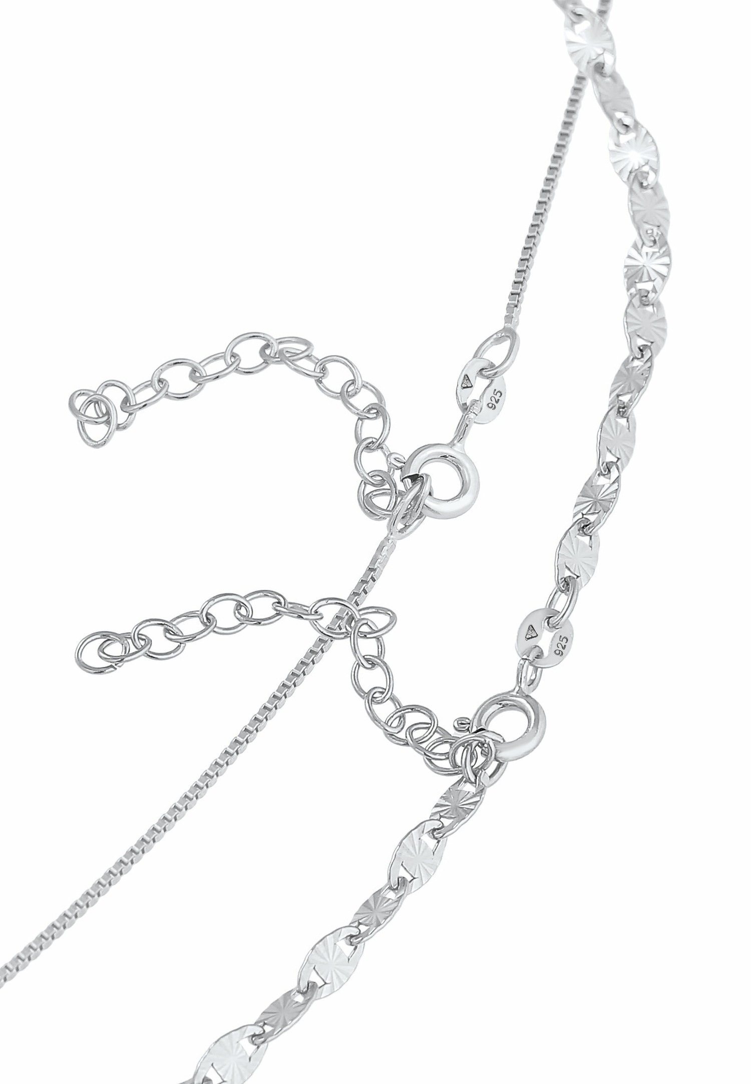 Elli Set de collier pour dames en argent sterling 925, plaquette de chaîne vénitienne réglable