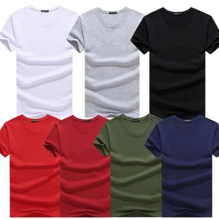 T-shirt da uomo a maniche corte, girocollo e taglio dritto - Grigio scuro - INSFITY