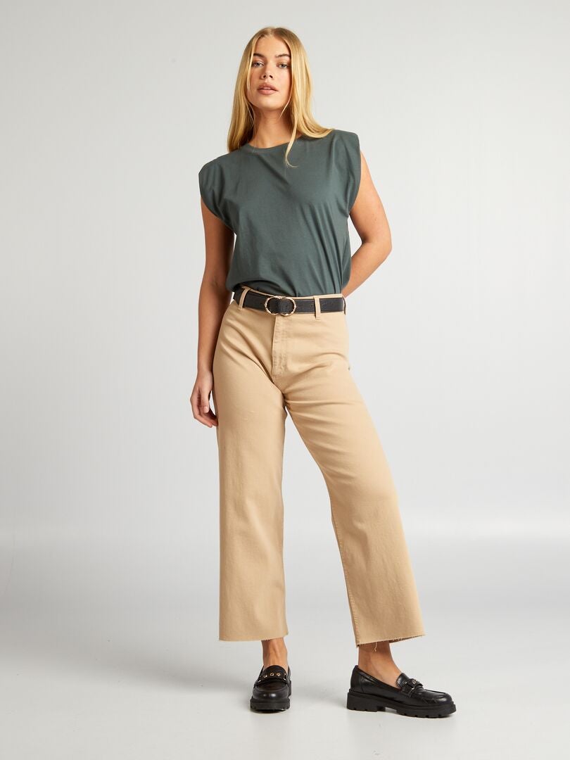 Camiseta con hombreras - VERDE