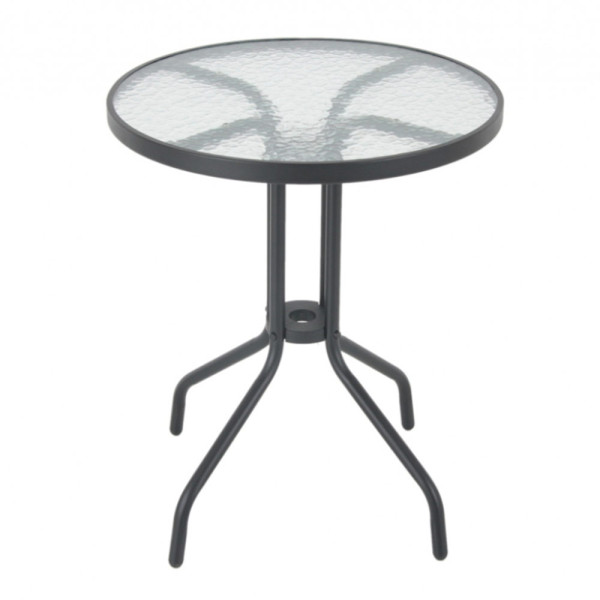 Stolik Bistro 60 cm szklany / antracyt PATIO | Dajar