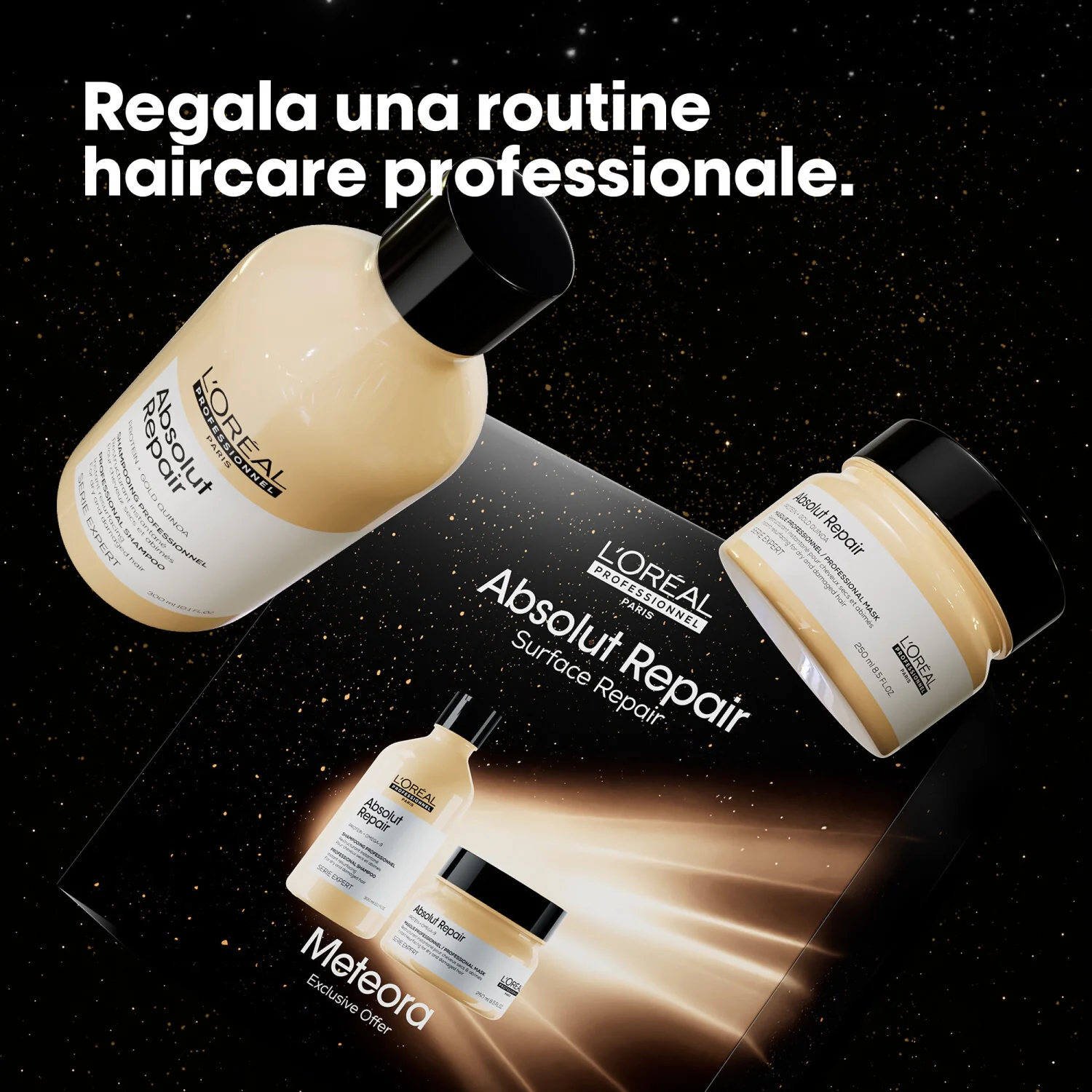 SERIE EXPERT New Cofanetto Natale Absolut Repair Shampoo + Maschera - Cofanetti per Capelli, Shampoo Ricostruttivo, Maschera Ricostruttiva Capelli