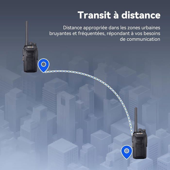 Walkie-talkies profesionales Retevis RT27, walkie-talkies recargables de largo alcance, RMR446 VOX, para seguridad y obras de construcción (6 unidades)