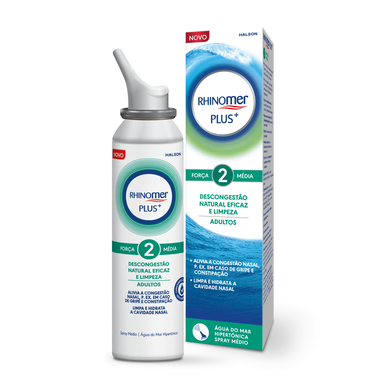 Rhinomer Natural Decongestion Spray Plus Strength 2 Hypertonisk sjøvann Medium styrke Voksne 125 ml 125 ml
