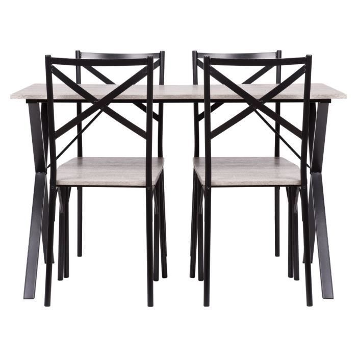 Conjunto de 1 mesa con 4 sillas - MDF y metal - COUNTRY