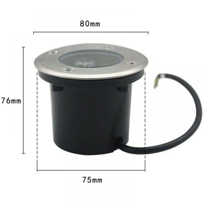 Paquete de 4 focos LED empotrables para exteriores de 3 W IP65, 270 lúmenes, redondos, para patio, jardín y exteriores.