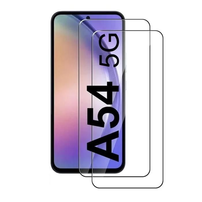 2 Tempered Glass Screen Protectors for Samsung Galaxy A54 5G. Transparent Screen Protector - Scratch Resistant - Ultra Resistant 9H Hardness