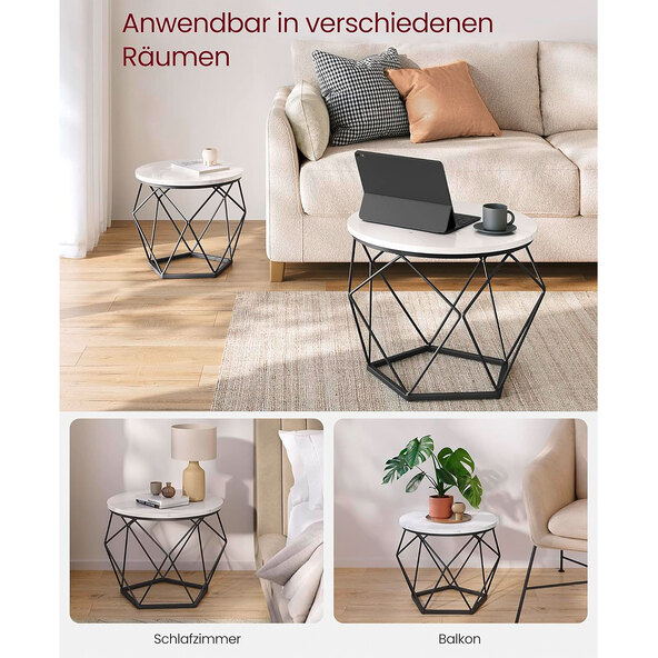 Side table, round, set of 2