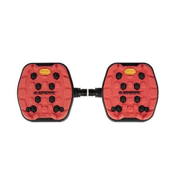 Pedais para bicicleta todo-terreno - Look - TRAIL GRIP R - Antiderrapante - Empunhadura Vibram - Vermelho