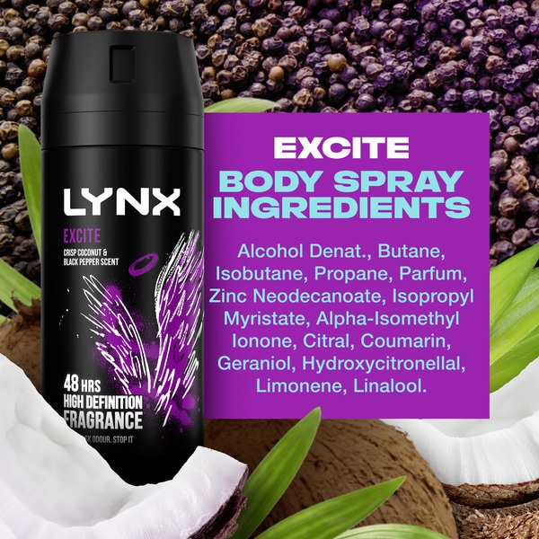 Lynx deodorant aerosol tělový sprej Excite 150ml