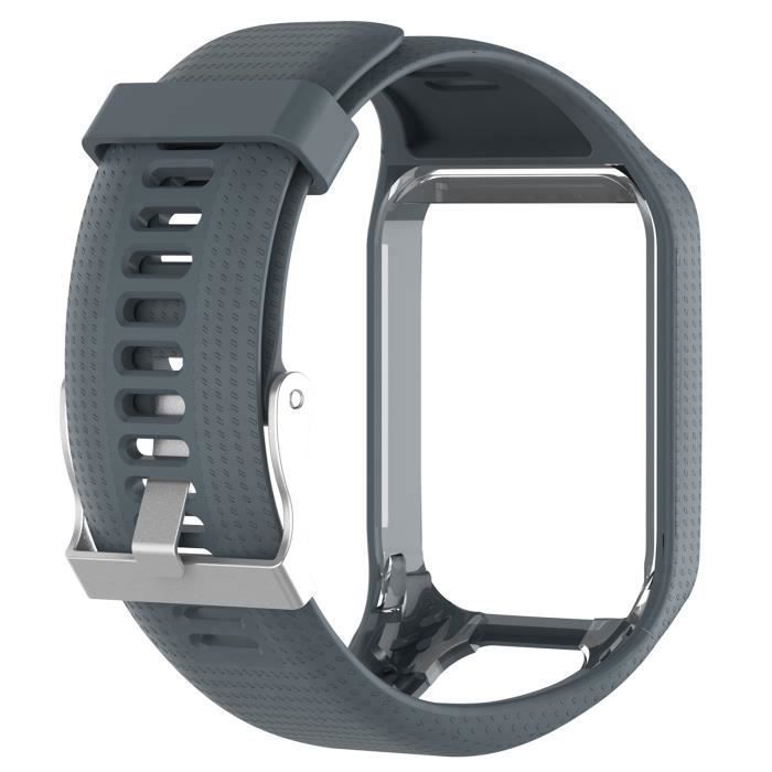 Ersatzarmband – TomTom Spark 3 – Hochwertiges TPE – Wasserabweisend – Grau