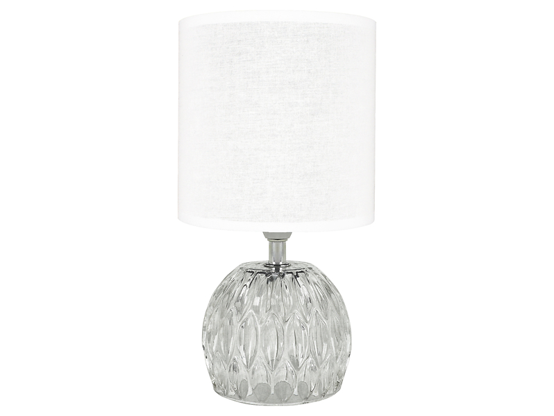 Lampa stołowa Zefir tkaninowa biała