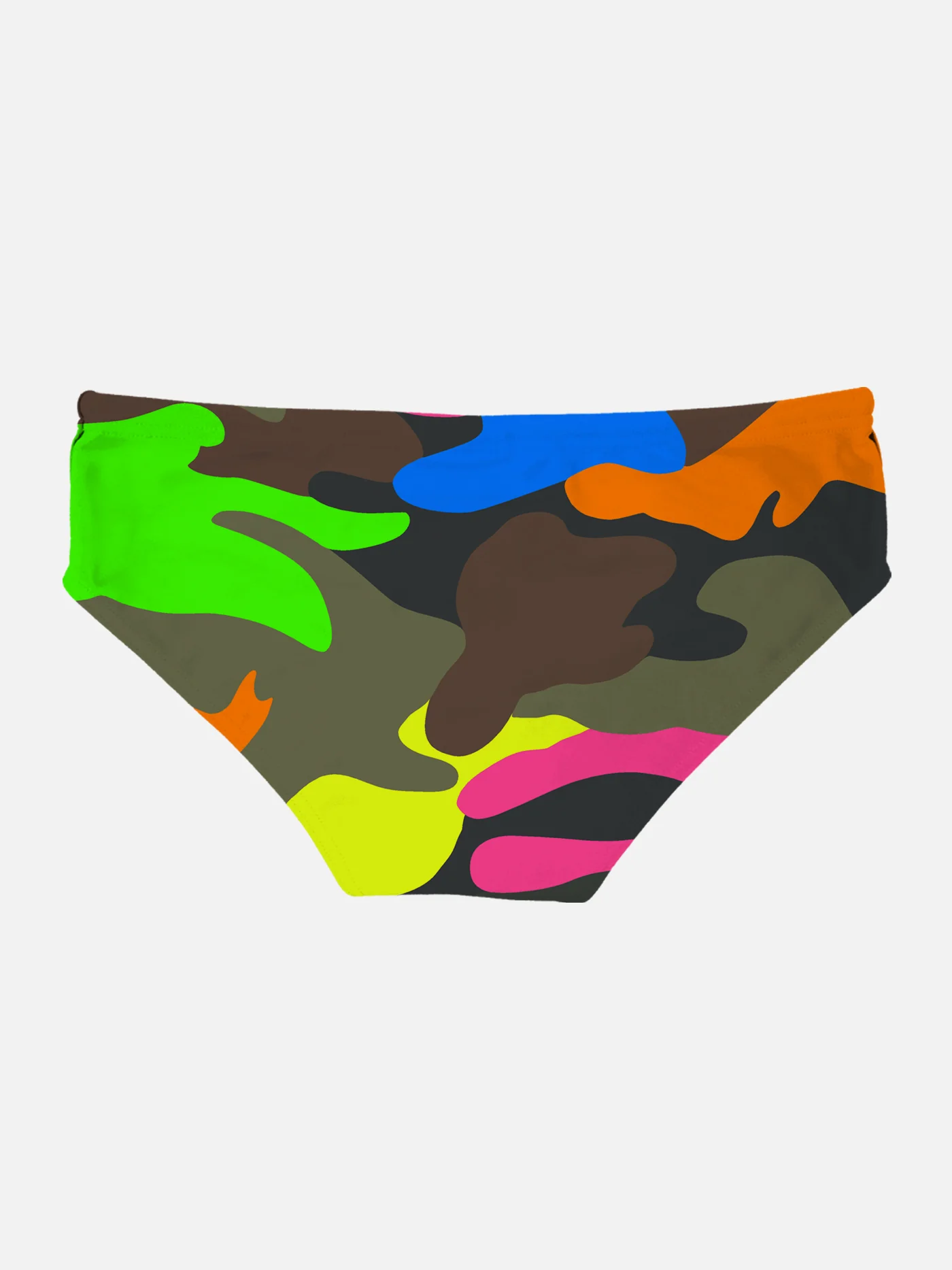 Slip da bagno da uomo con stampa mimetica multicolore