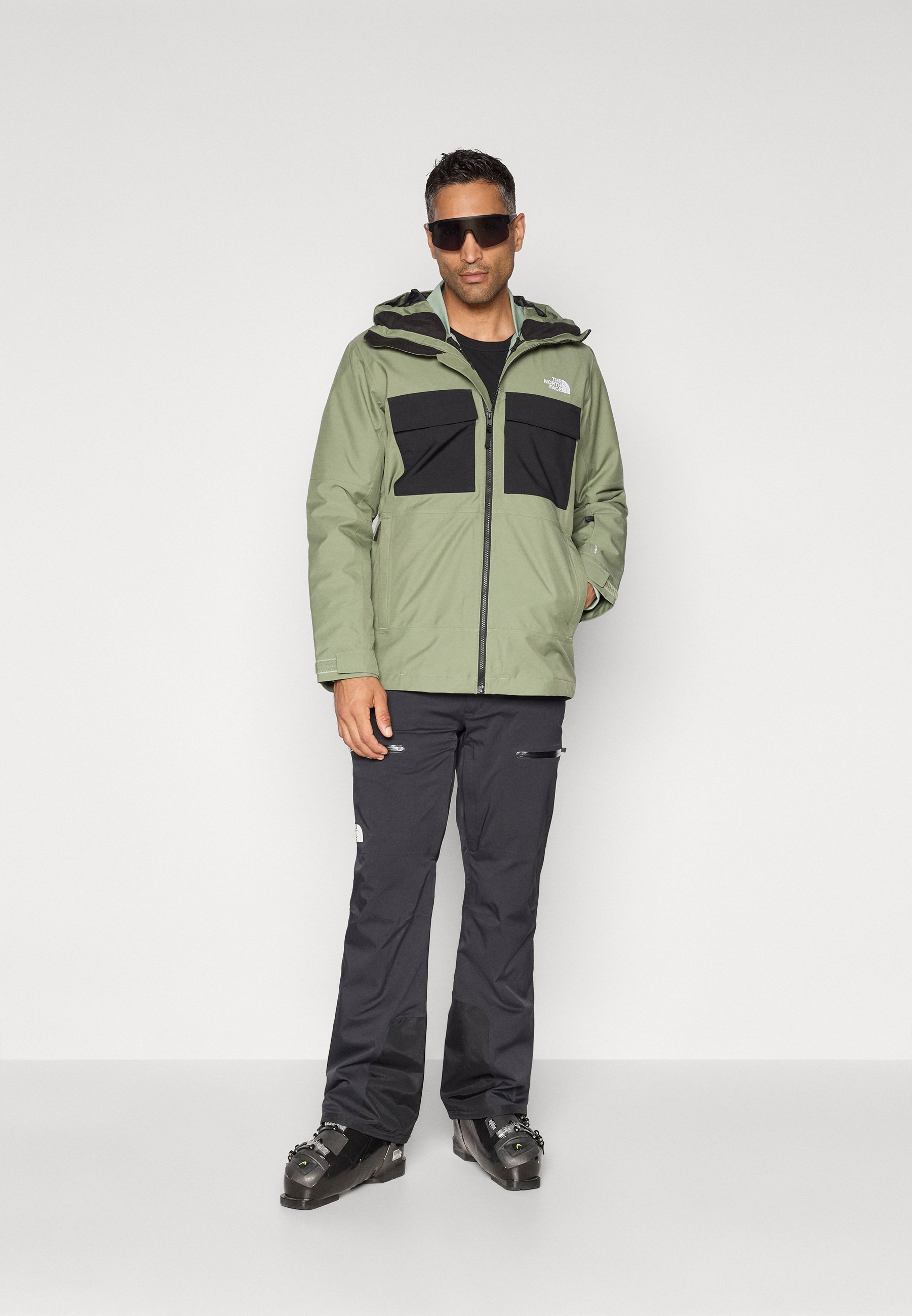 The North Face FOURBARREL TRICLIMATE JACKET - Snowboardjas - bark mist/zwart