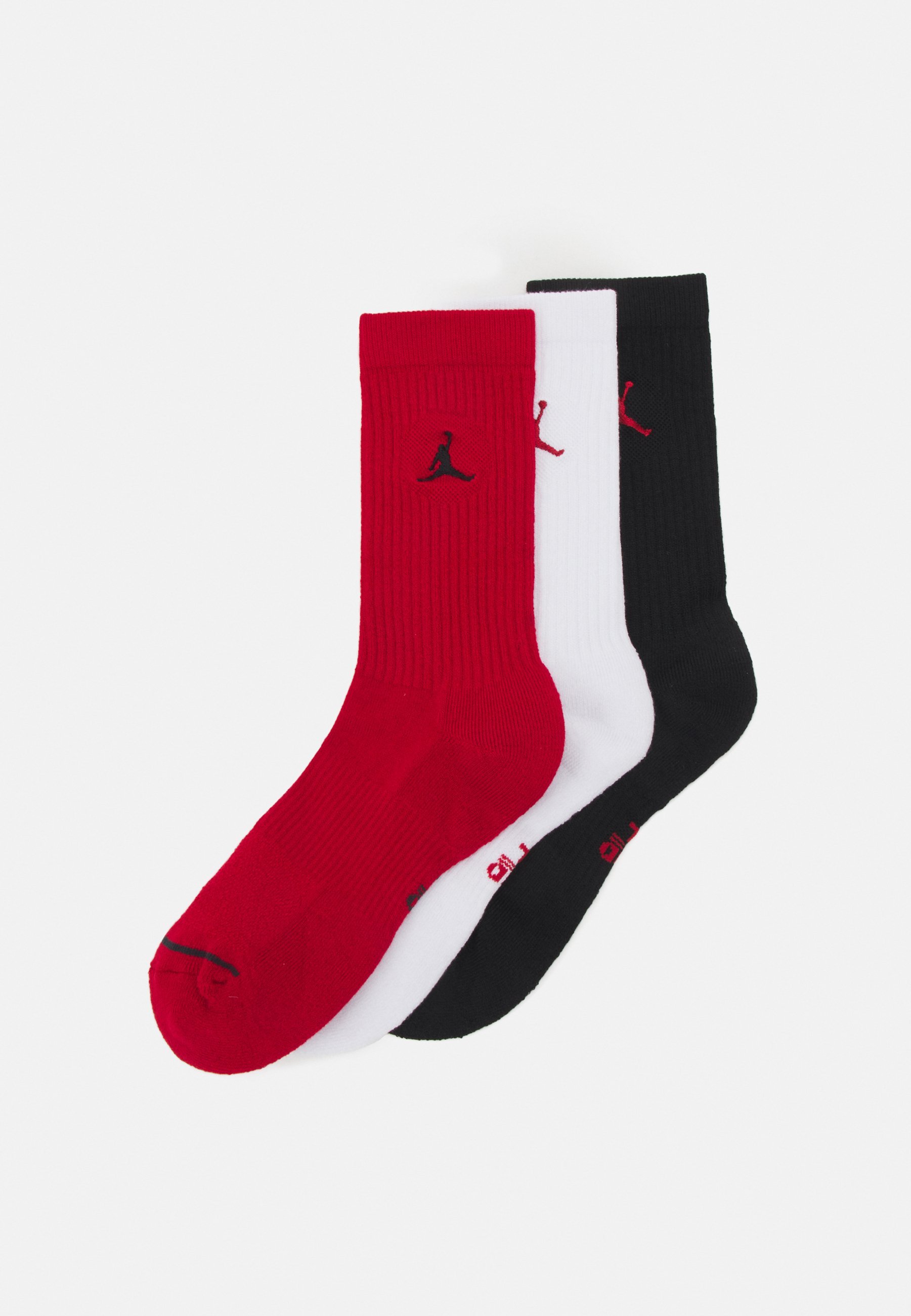 Jordan EVERYDAY CUSH CREW Lot de 3 paires unisexe - Chaussettes de sport - Rouge/Noir/Blanc