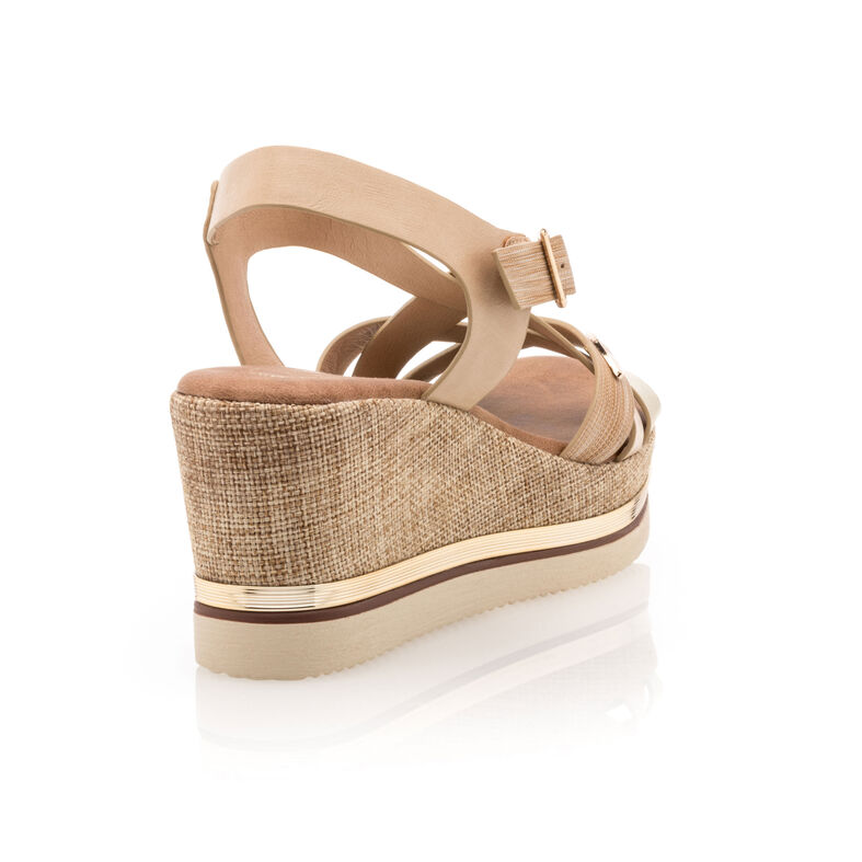Sandalias beige para mujer / Zapatos de punta abierta