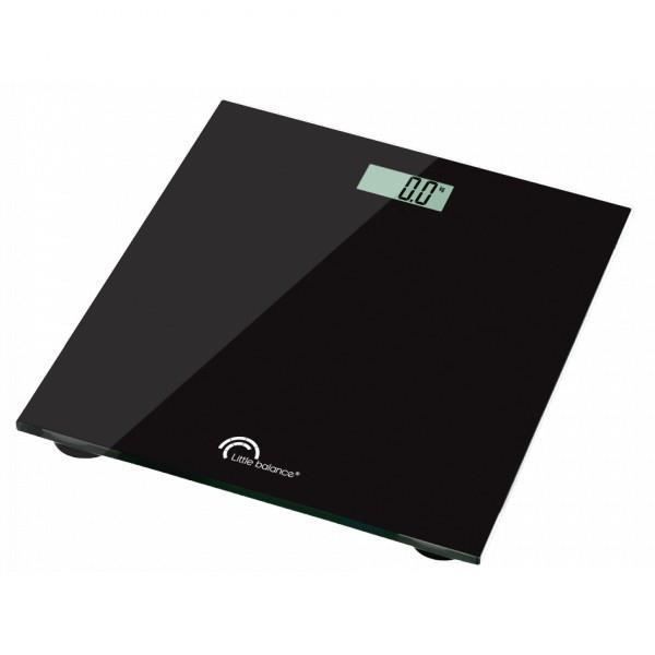 Balanza electrónica de baño LITTLE BALANCE de 160 kg, negra - Graduación de 100 g - Plataforma de 29 x 28 cm - Pantalla LCD de 73 mm
