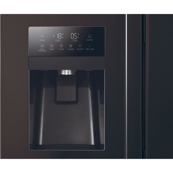 American-style refrigerator - HAIER - SBS 90 Series 3 HSR3918EIPB - Energy Class E - 515 L - 180 x 90 x 65.9 cm - Black