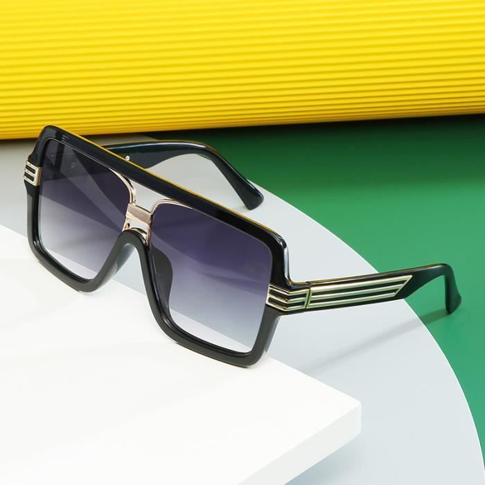 SHARPHY Lunettes de soleil femme rétro grand cadre mode noir élégant conduite voyage shopping alpinisme sport Anti UV