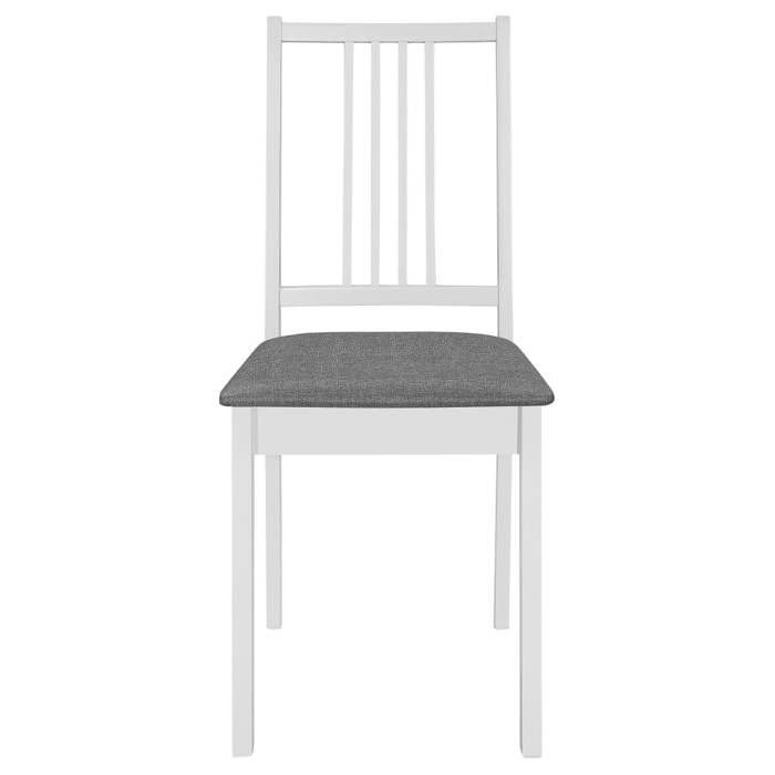 Sillas de comedor ZENCORE® de estilo escandinavo, blancas, para salón/cocina - 40x49x88,5cm - Juego de 4 sillas con cojines - Color blanco - Madera maciza