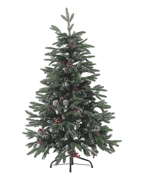 Sztuczna choinka 120 cm śnieg szyszki