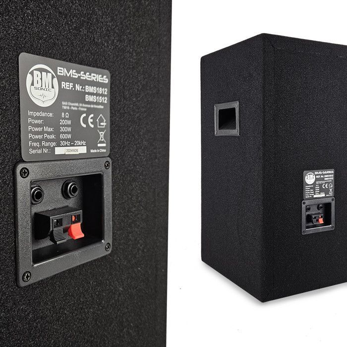Coppia di diffusori passivi BM SONIC BMS12 - 2x600W di picco - 1200W max. - Sistema PA bass reflex trapezoidale a 2 vie, 12