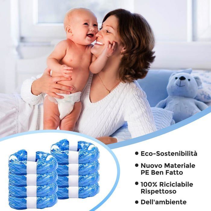 bolsas de recambio para pañales, paquete de 8, para Angelcare, cubo de basura de gran capacidad, ecológico, excelente resistencia.